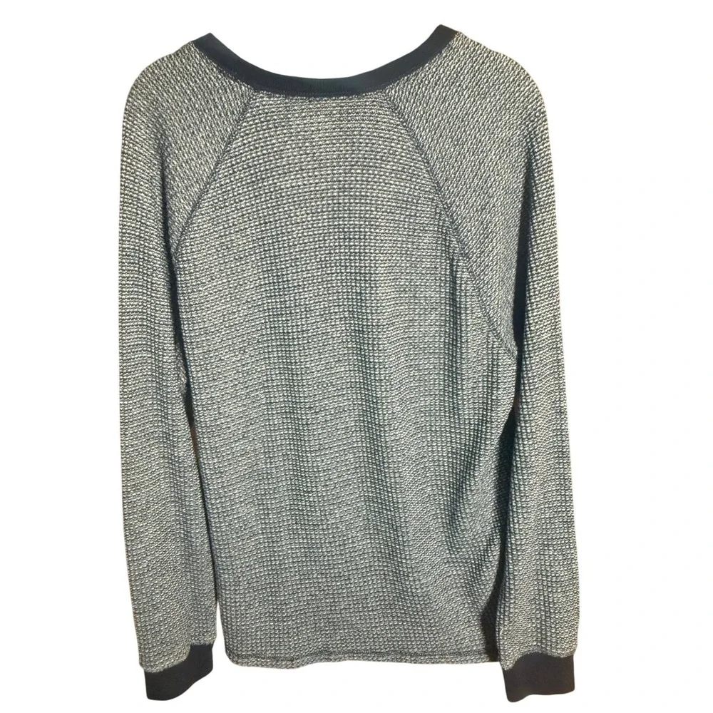 Old Navy Men's‎ Gray & Blue Waffle Knit Raglan Long Sleeve Crewneck Shirt L